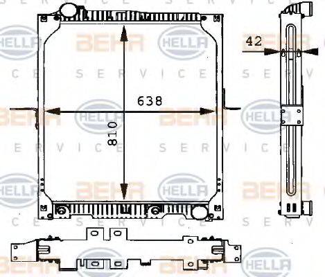 BEHR HELLA SERVICE 8MK376721151 Радіатор, охолодження двигуна