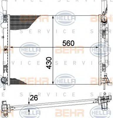 BEHR HELLA SERVICE 8MK376755501 Радіатор, охолодження двигуна