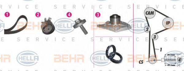 BEHR HELLA SERVICE 8MP376810851 Водяний насос + комплект зубчастого ременя