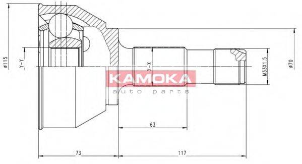 KAMOKA 6556 Шарнірний комплект, приводний вал