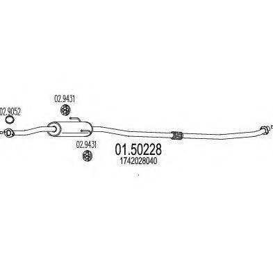 MTS 0150228 Середній глушник вихлопних газів
