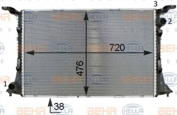 HELLA 8MK376701341 Радіатор, охолодження двигуна