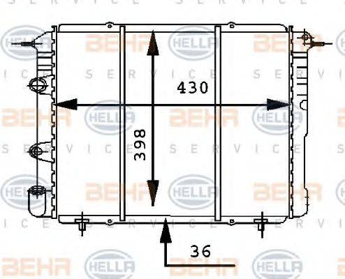 HELLA 8MK376716181 Радіатор, охолодження двигуна