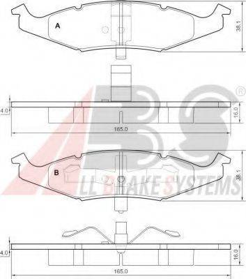 A.B.S. 38633 Комплект гальмівних колодок, дискове гальмо