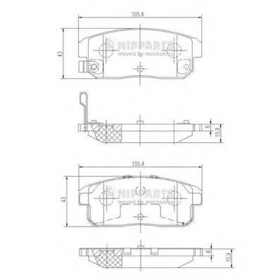 NIPPARTS J3613018 Комплект гальмівних колодок, дискове гальмо