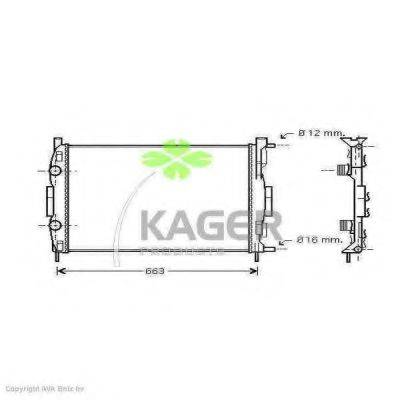 KAGER 310982 Радіатор, охолодження двигуна