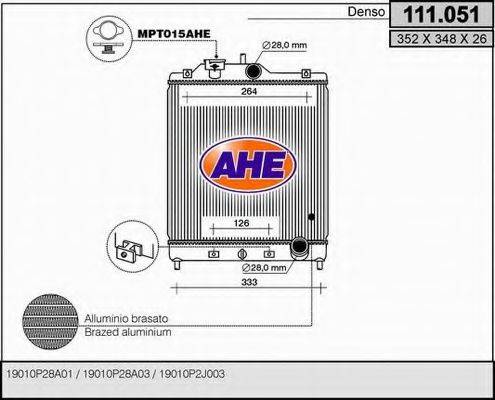 AHE 111051 Радіатор, охолодження двигуна
