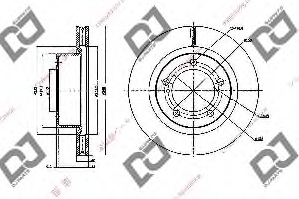 DJ PARTS BD1995 гальмівний диск