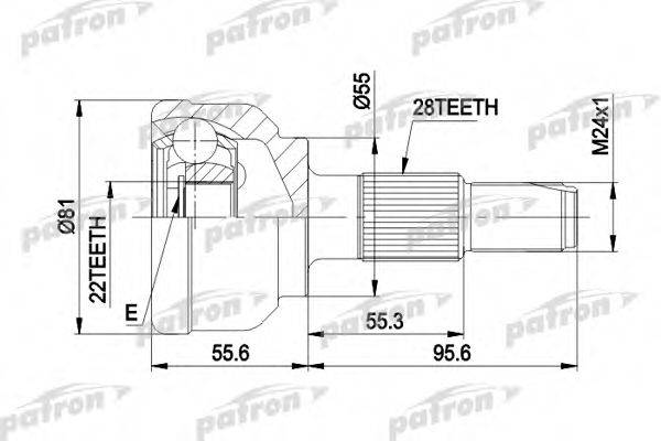 PATRON PCV1300 Шарнірний комплект, приводний вал