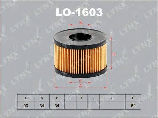 LYNXAUTO LO1603 Масляний фільтр