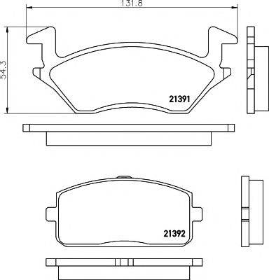 HELLA PAGID 8DB355005811 Комплект гальмівних колодок, дискове гальмо