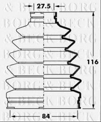 BORG & BECK BCB6017 Пильовик, приводний вал