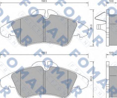 FOMAR FRICTION FO627281 Комплект гальмівних колодок, дискове гальмо