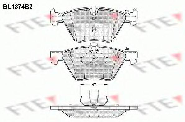 FTE BL1874B2 Комплект гальмівних колодок, дискове гальмо