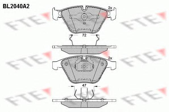 FTE BL2040A2 Комплект гальмівних колодок, дискове гальмо