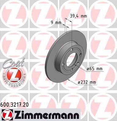 ZIMMERMANN 600321720 гальмівний диск