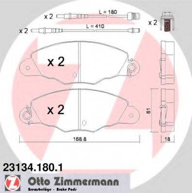 ZIMMERMANN 231341801 Комплект гальмівних колодок, дискове гальмо