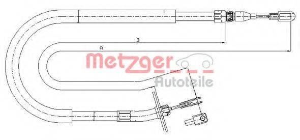 METZGER 109880 Трос, стоянкова гальмівна система