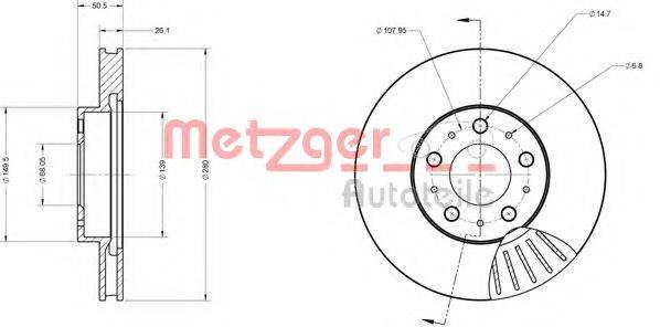 METZGER 6110253 гальмівний диск
