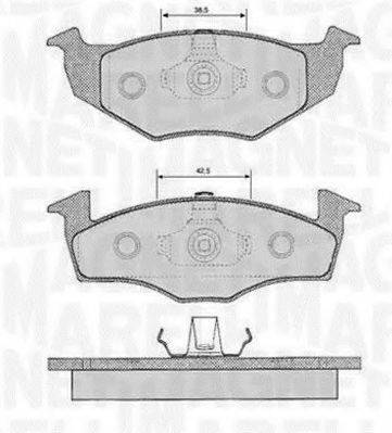 MAGNETI MARELLI 363916060388 Комплект гальмівних колодок, дискове гальмо